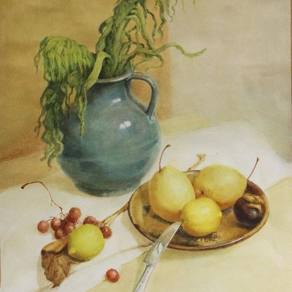 吴华俊-有蓝罐子的静物