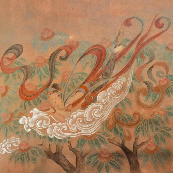 李想 佛像画-敦煌飞天
