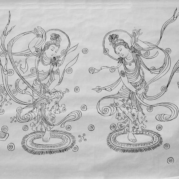 闫志刚-白描-飞天