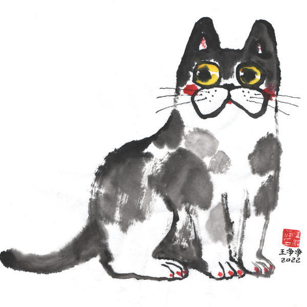 王净净-水墨猫